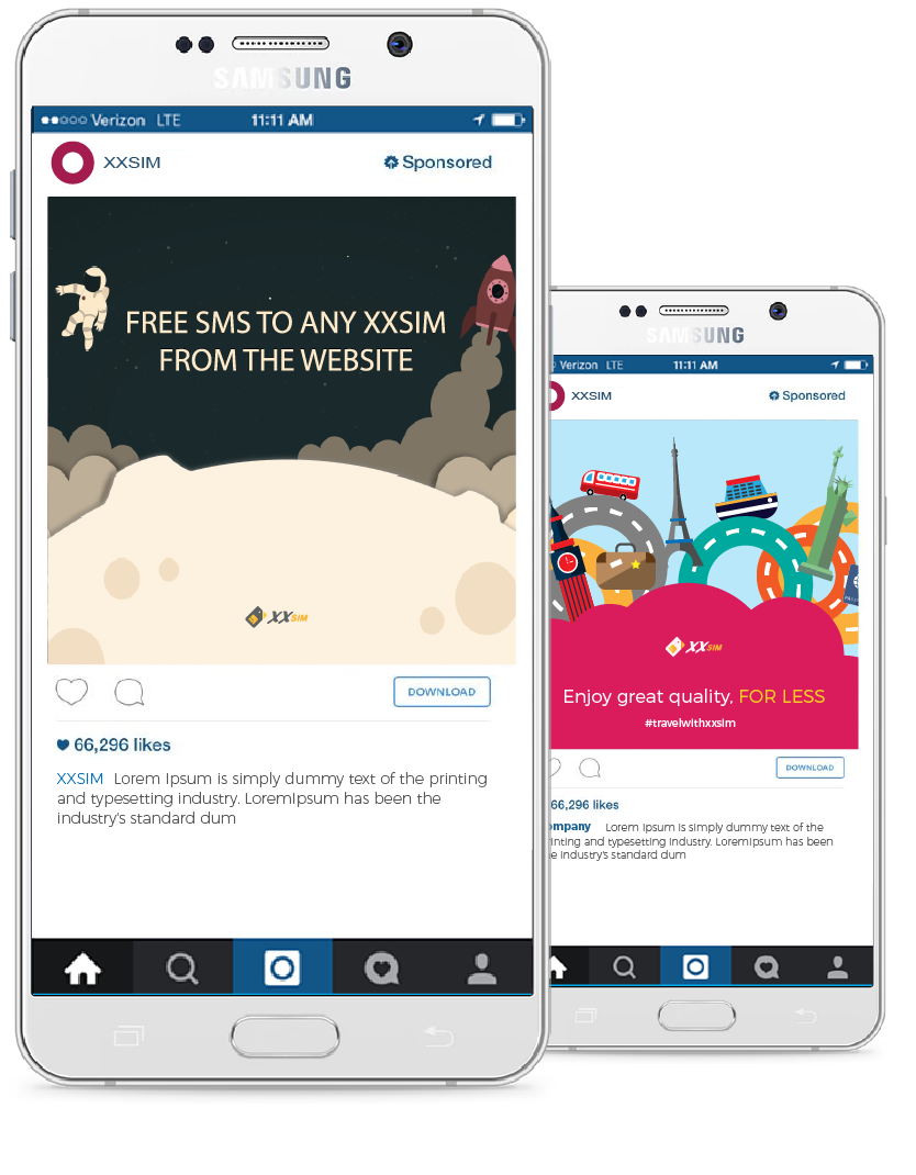 A mockup of a mobile advertisement that Emirates Graphic agency includes in their online and digital marketing services.